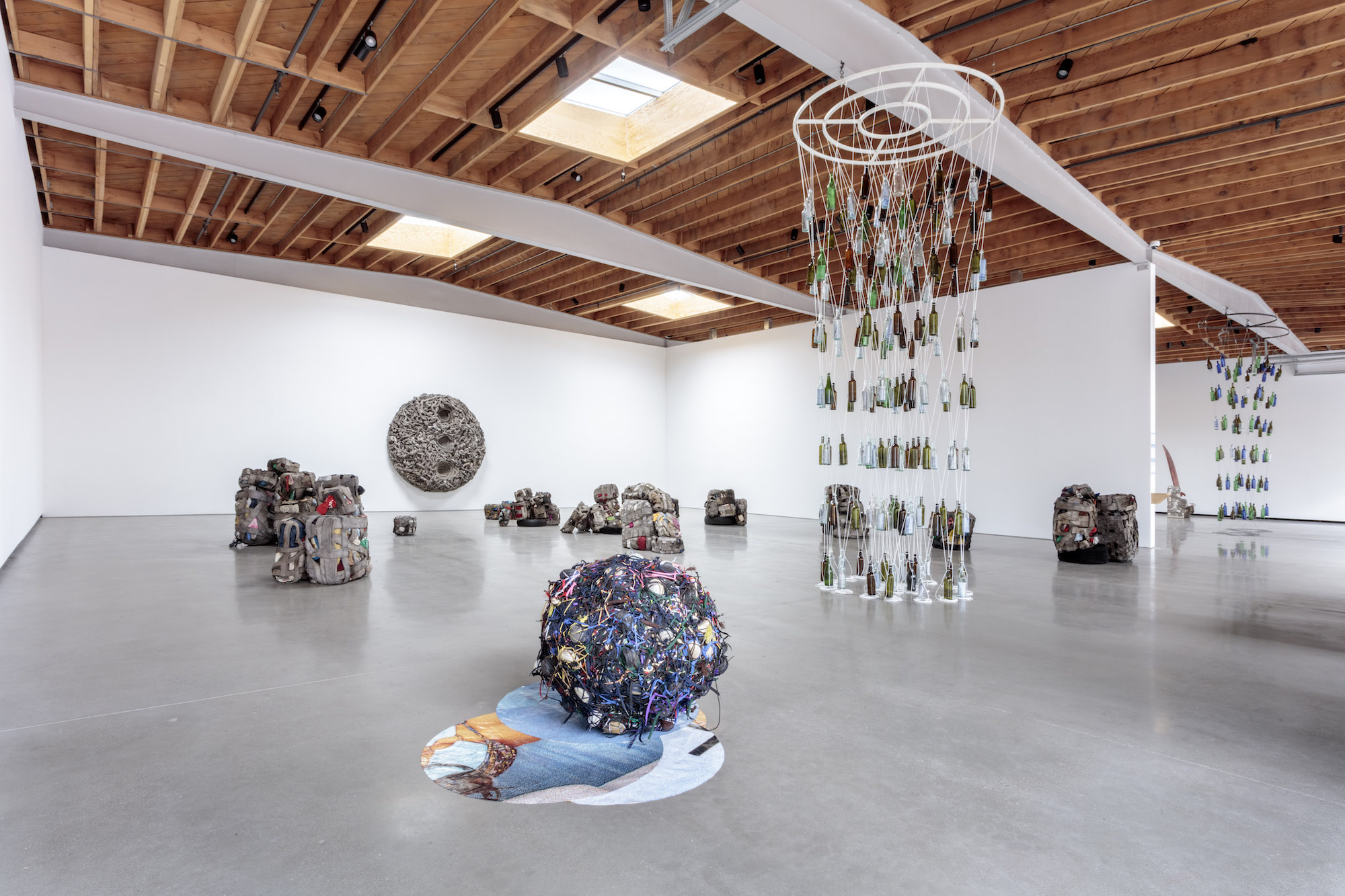 installation view of nari ward pieces made out of recycled materials
