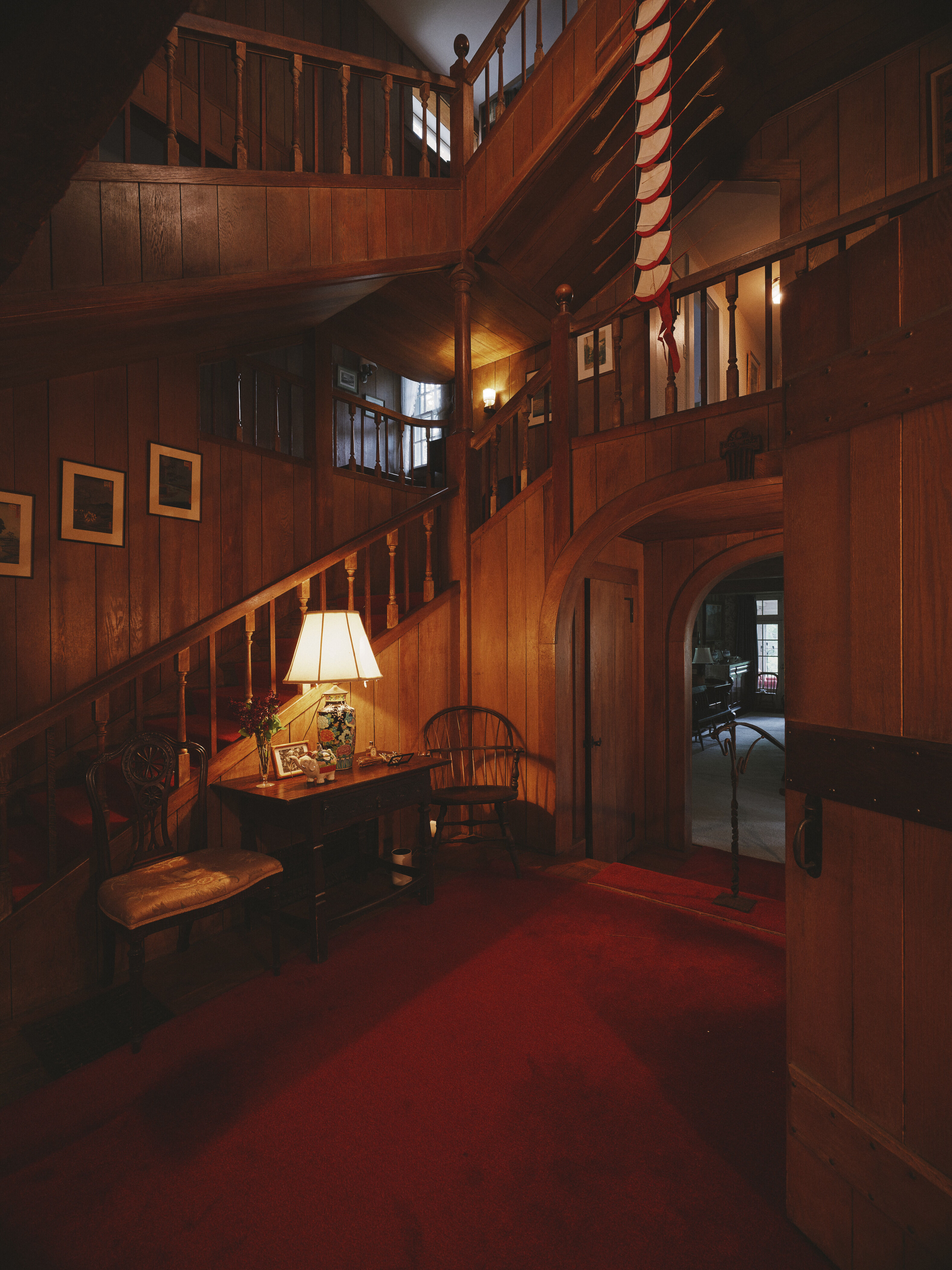Staircase with 1970s decorations from China